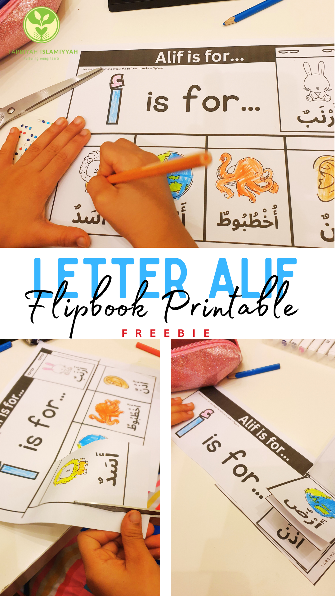 Letter Alif Flip Book Printable - Free Download